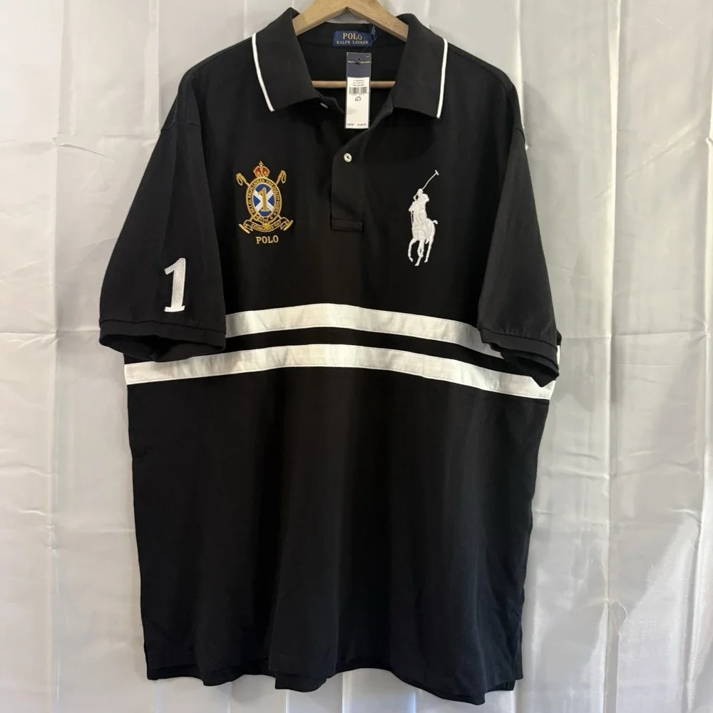 Polo Ralph Lauren Black 2XLT Big Pony 1 Short Sleeve Shirt New Tags Old Money
